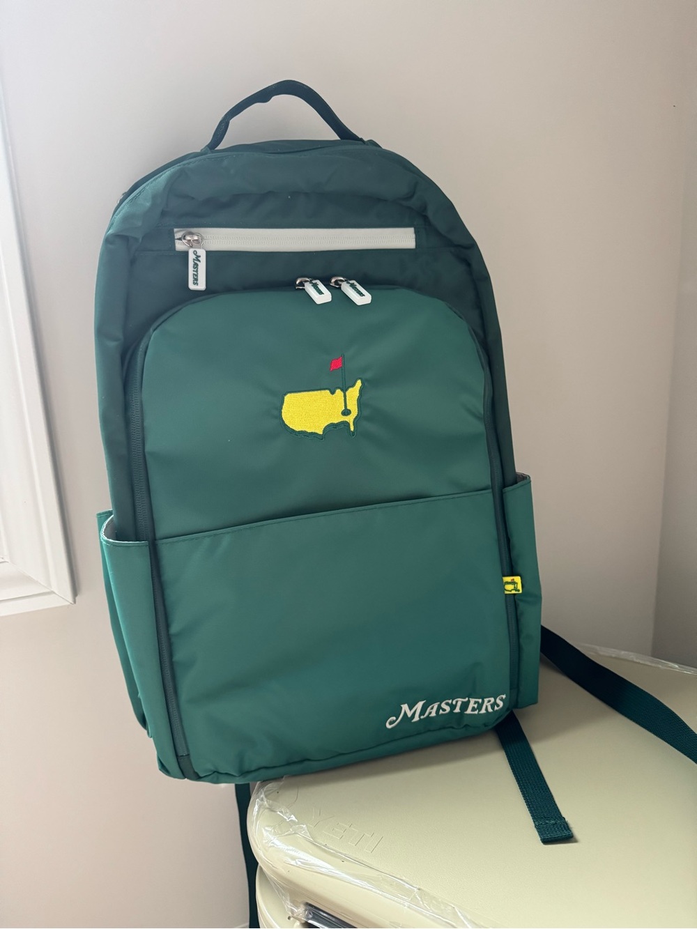 NWOT Masters Dark Green Backpack with Yellow Embroidered Logo